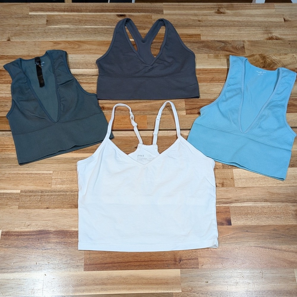4 Pc Women Bralette Crop Top Bundle S Out From Under Pact Gilly Hicks Yoga